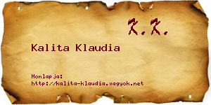 Kalita Klaudia névjegykártya